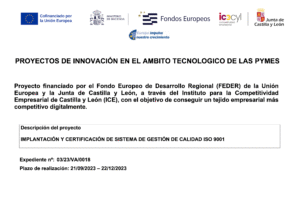 Proyecto cofinanciado FEDER — ICE Castilla y León